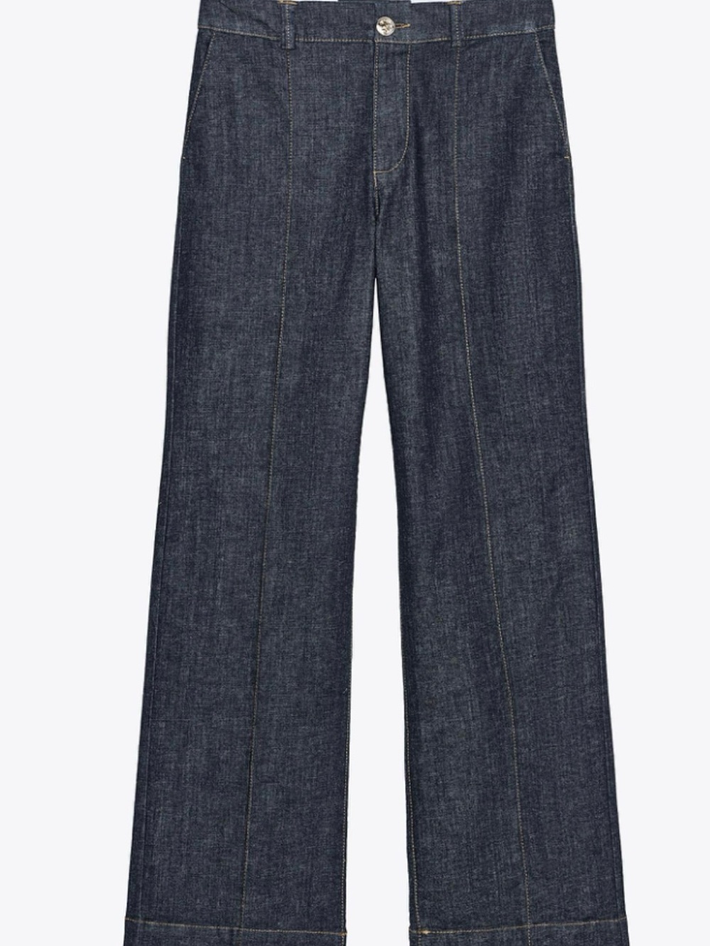 Zara Indigo Wide-Leg Flare Jeans